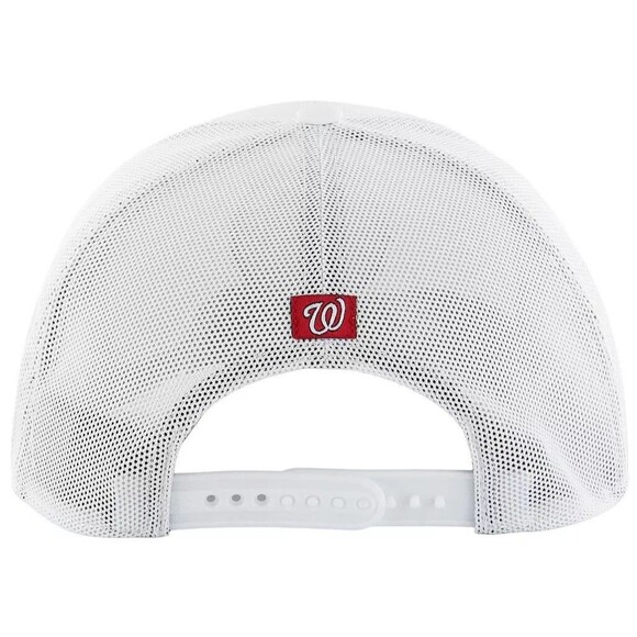 Washington Nationals ‘47 Brand Trucker White Adjustable Mesh Snapback Hat OSFM - Picture 2 of 2